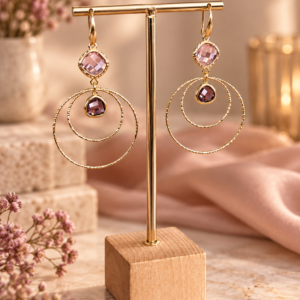 Roze en Pruim Glassteentjes & Duo Rounds (groot)